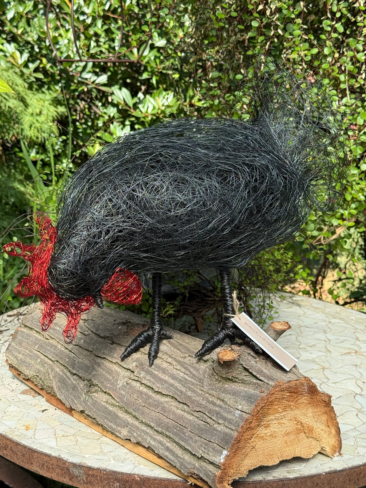 Huhn auf Baumstamm Nr. 5