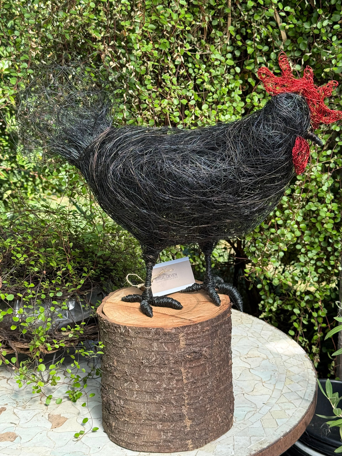 Huhn auf Baumstamm Nr. 4